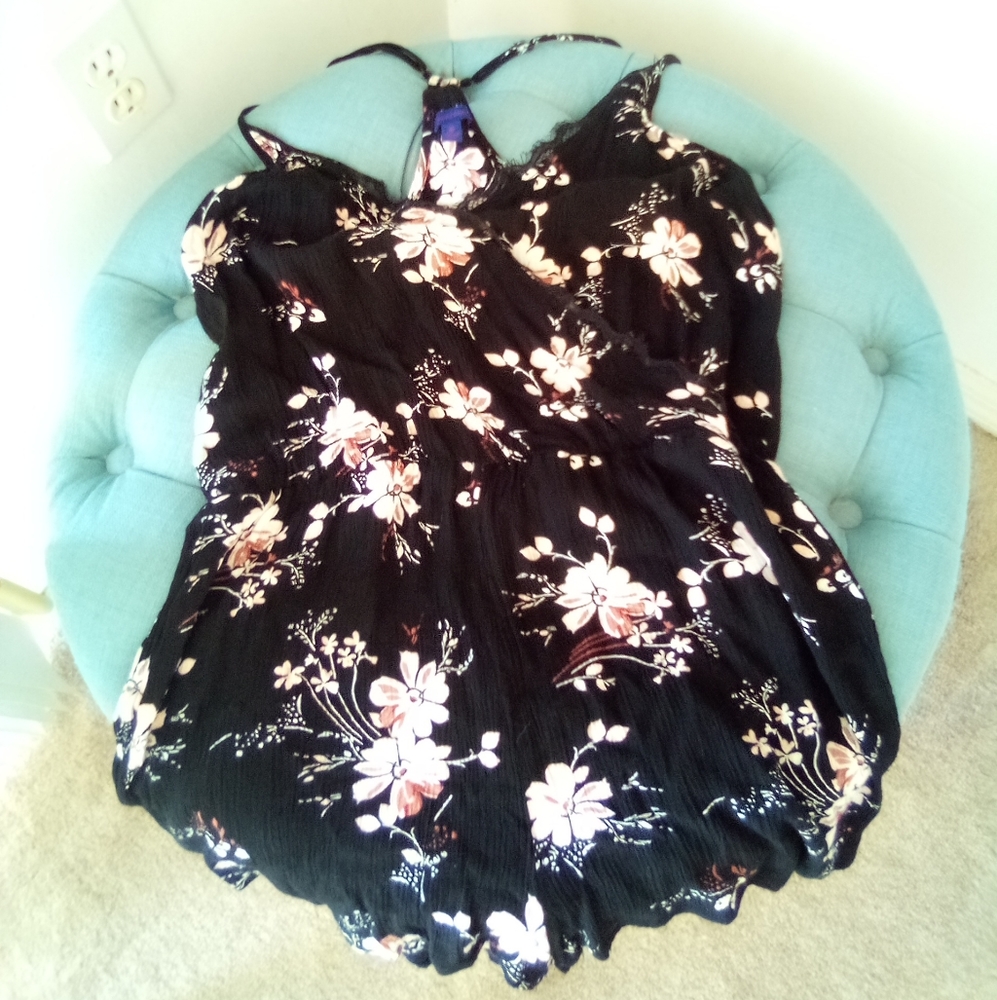 2/$15 Floral Romper with Lace